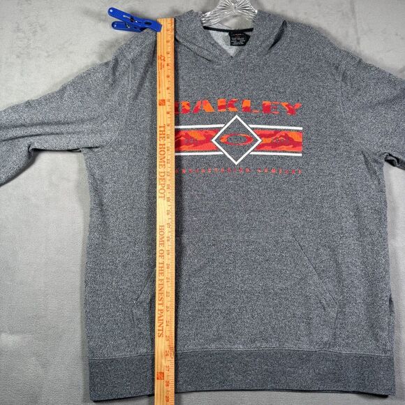 Oakley Hoodie Mens XL Gray Spellout Logo Pullover Sweatshirt Pocket Athleisure - Picture 6 of 11
